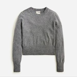 J CREW Cashmere Shrunken Crewneck Sweater Heather Charcoal XS